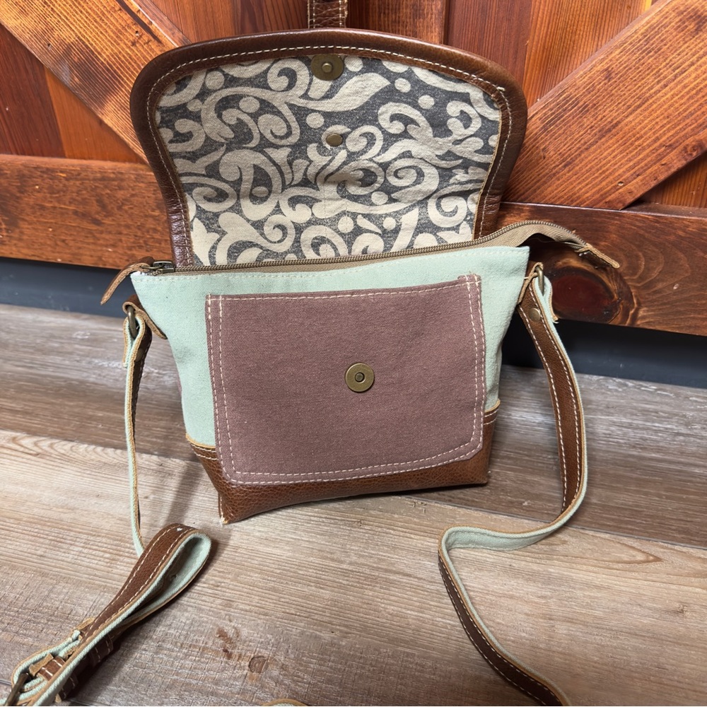 Myra Bag Leaf Print Small Crossbody Purse - Picture 9 of 12